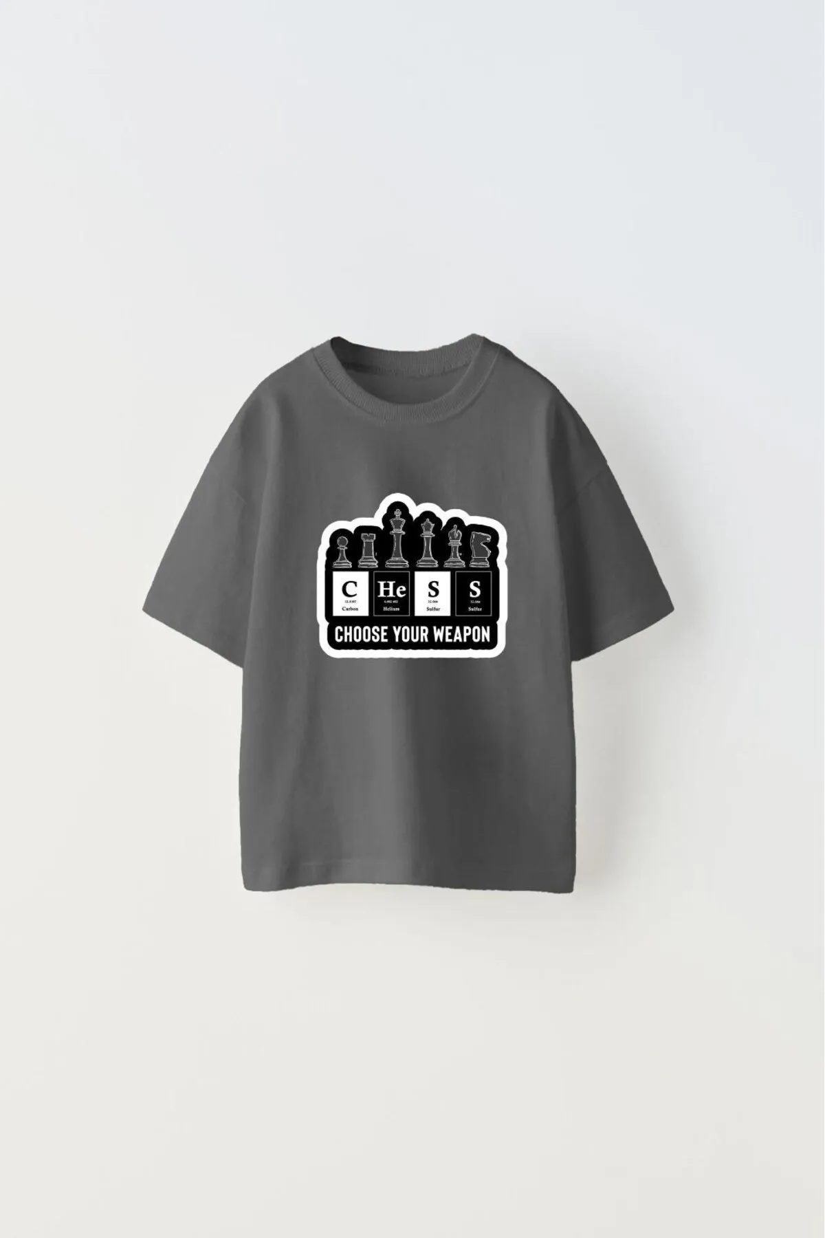 Kinder Choose Schriftzug-Print T-Shirt — Smoke Gray