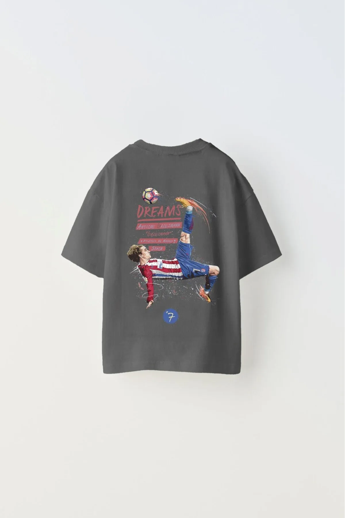 Kinder Earned Schriftzug-Print T-Shirt — Smoke Gray