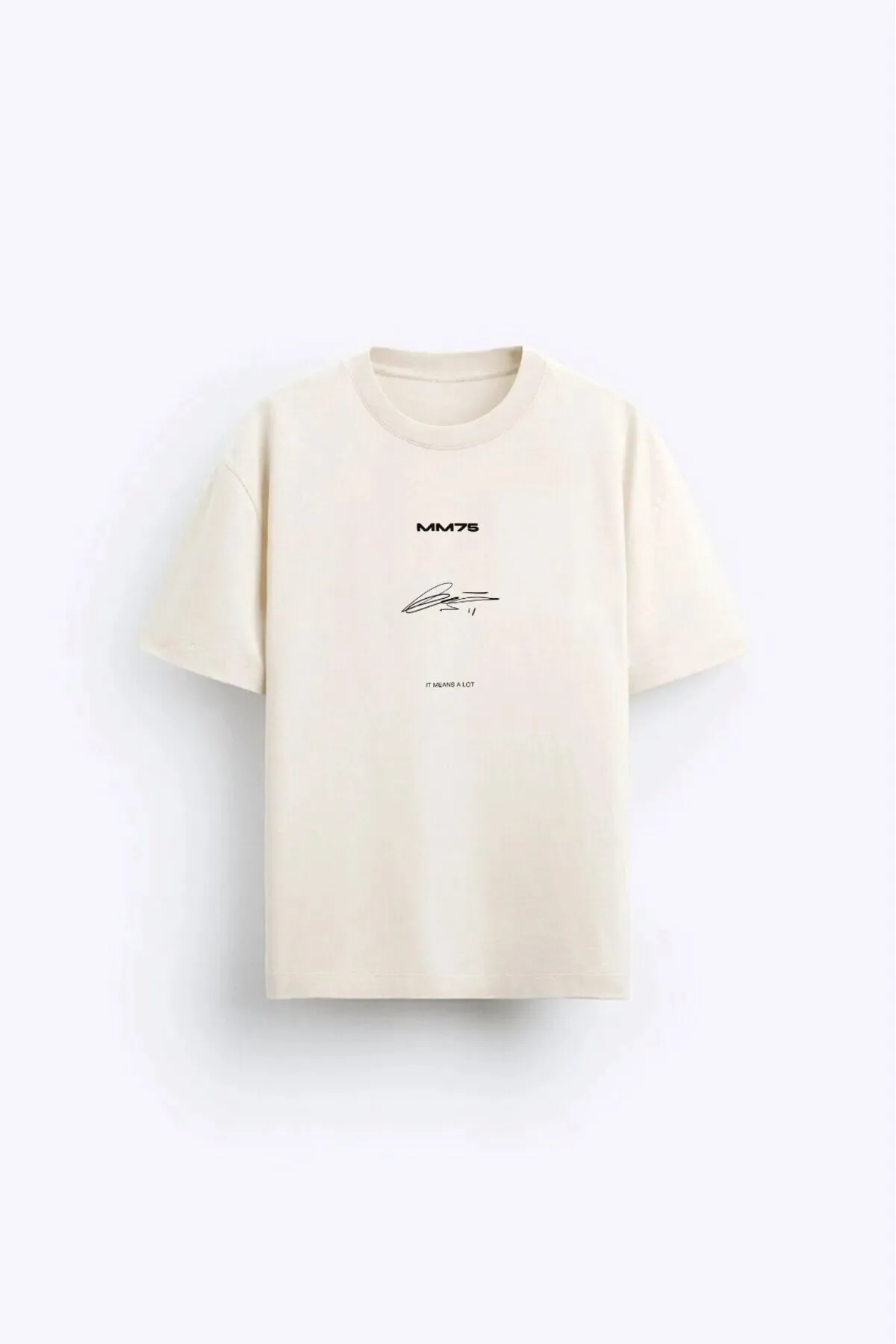 Herren Oversize Print T-Shirt 0639 — Beige