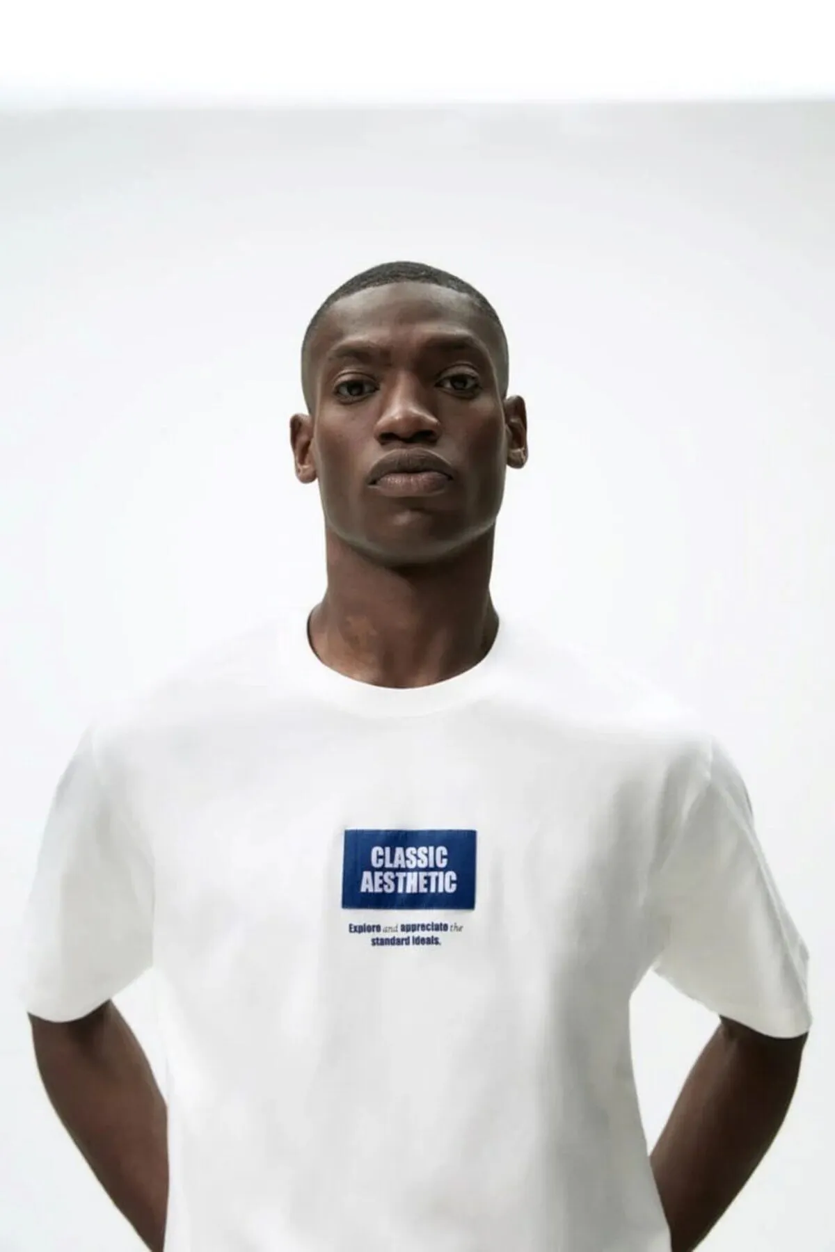 Men Oversize Text Print T-Shirt — White