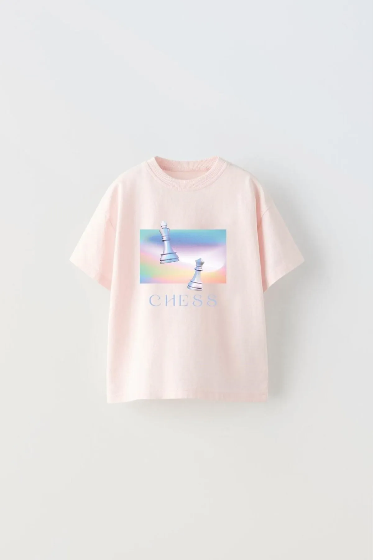 Kinder Chess Schriftzug-Print T-Shirt — Pink