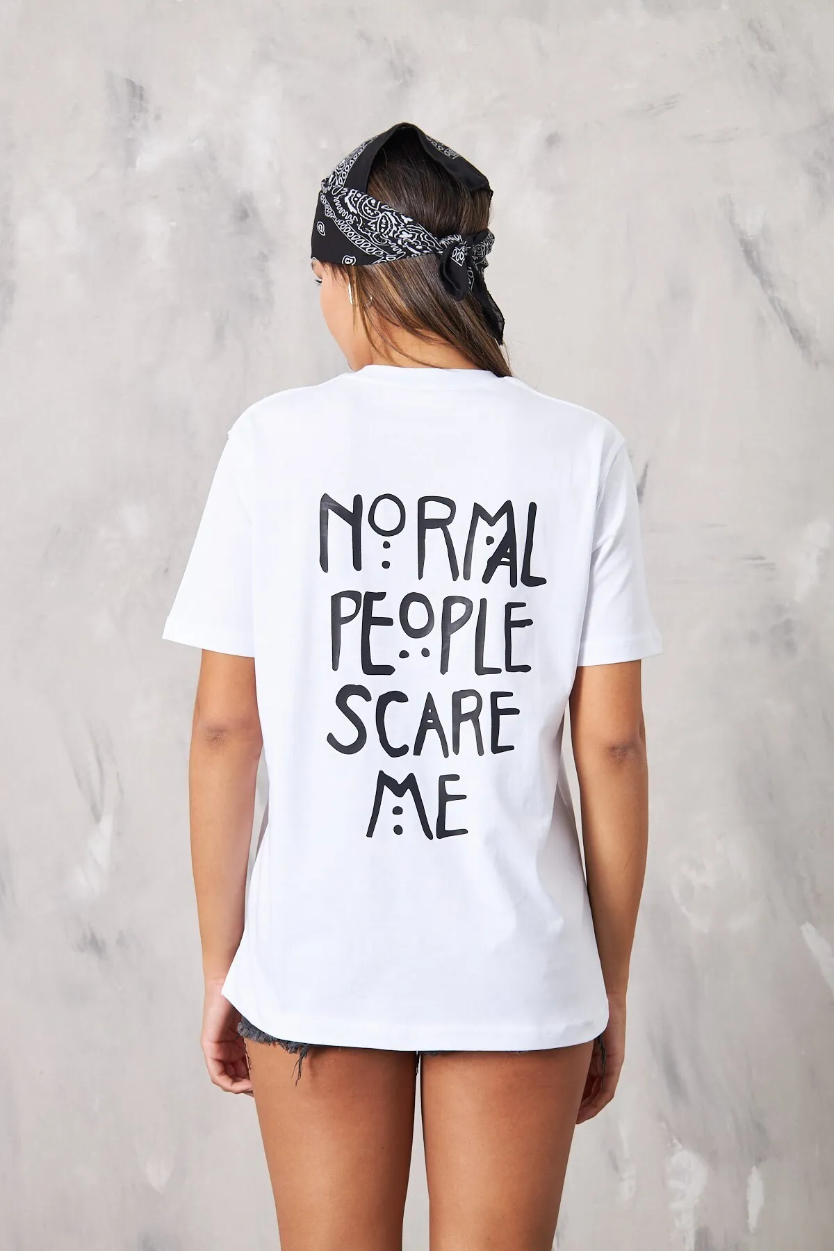 Damen Oversize Schriftzug-Print T-Shirt — White