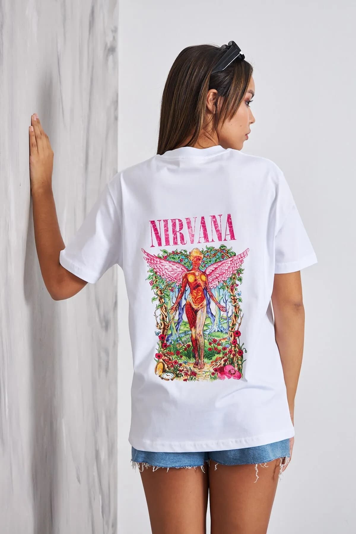 Women Oversize Text Print T-Shirt 0679 — White