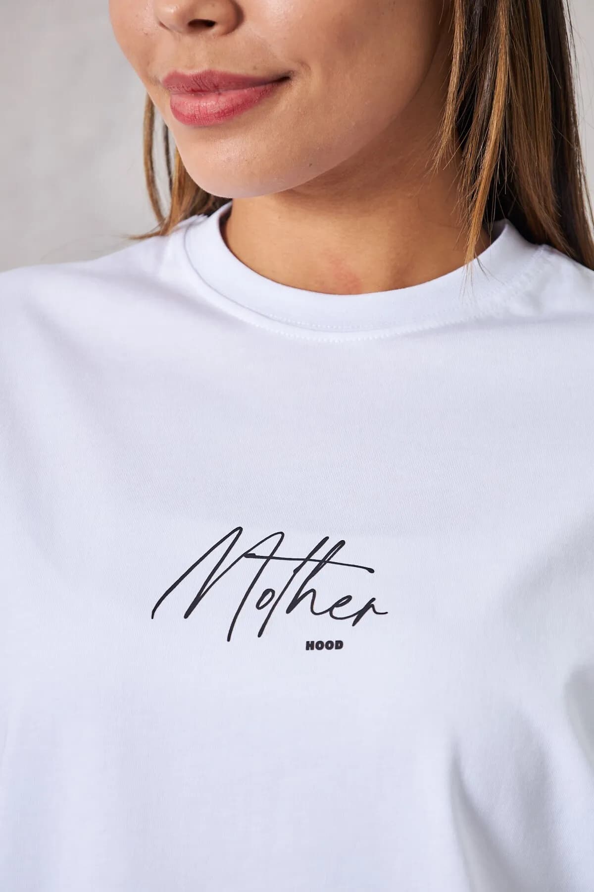 Damen Oversize Schriftzug-Print T-Shirt — White
