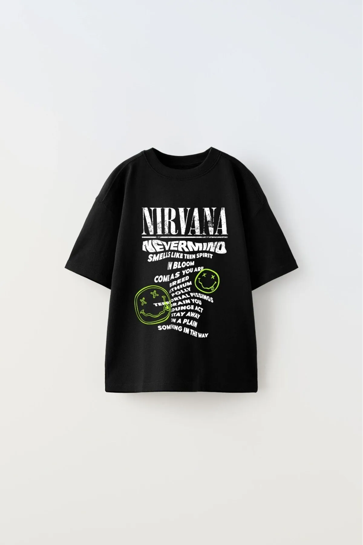 Kinder Nirvana Schriftzug-Print T-Shirt — Black