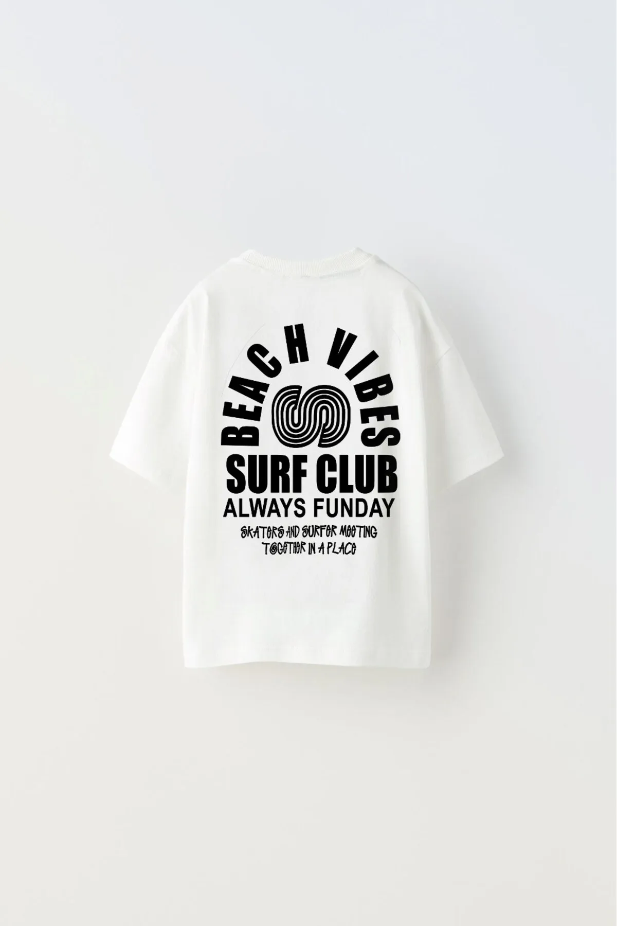 Kinder Beach Schriftzug-Print T-Shirt — White