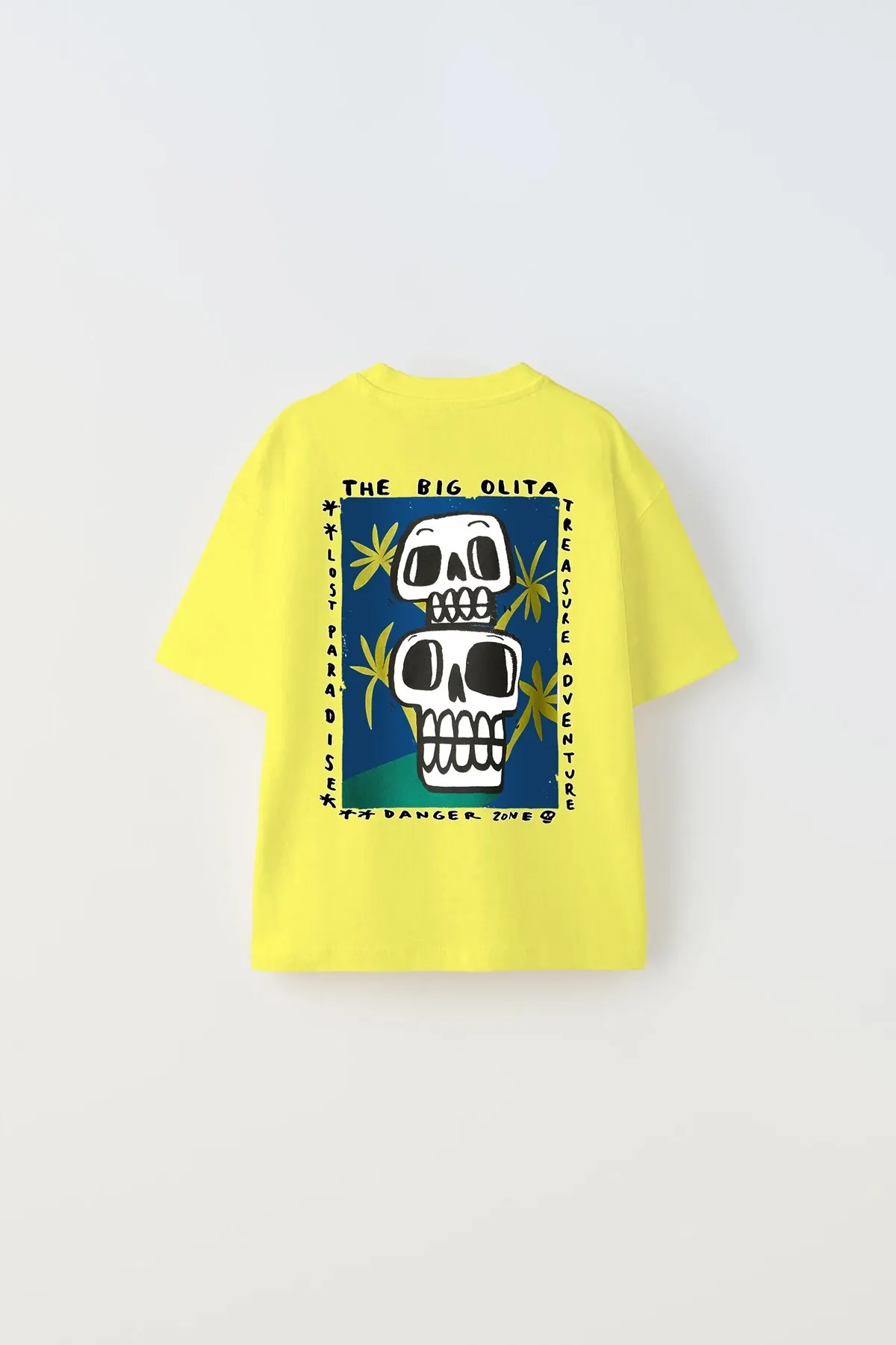 Kinder Big Schriftzug-Print T-Shirt — Yellow
