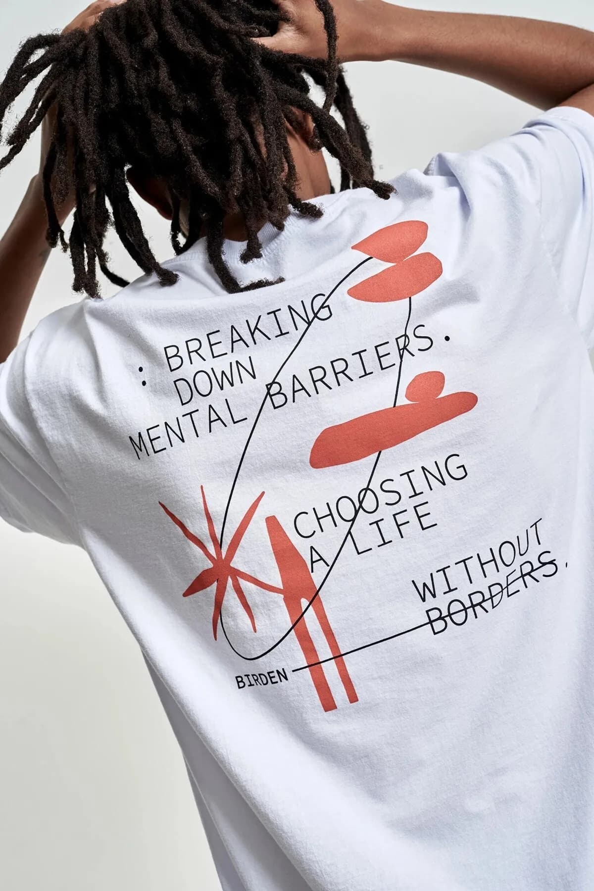 Men Oversize Breaking Down Print T-Shirt — White