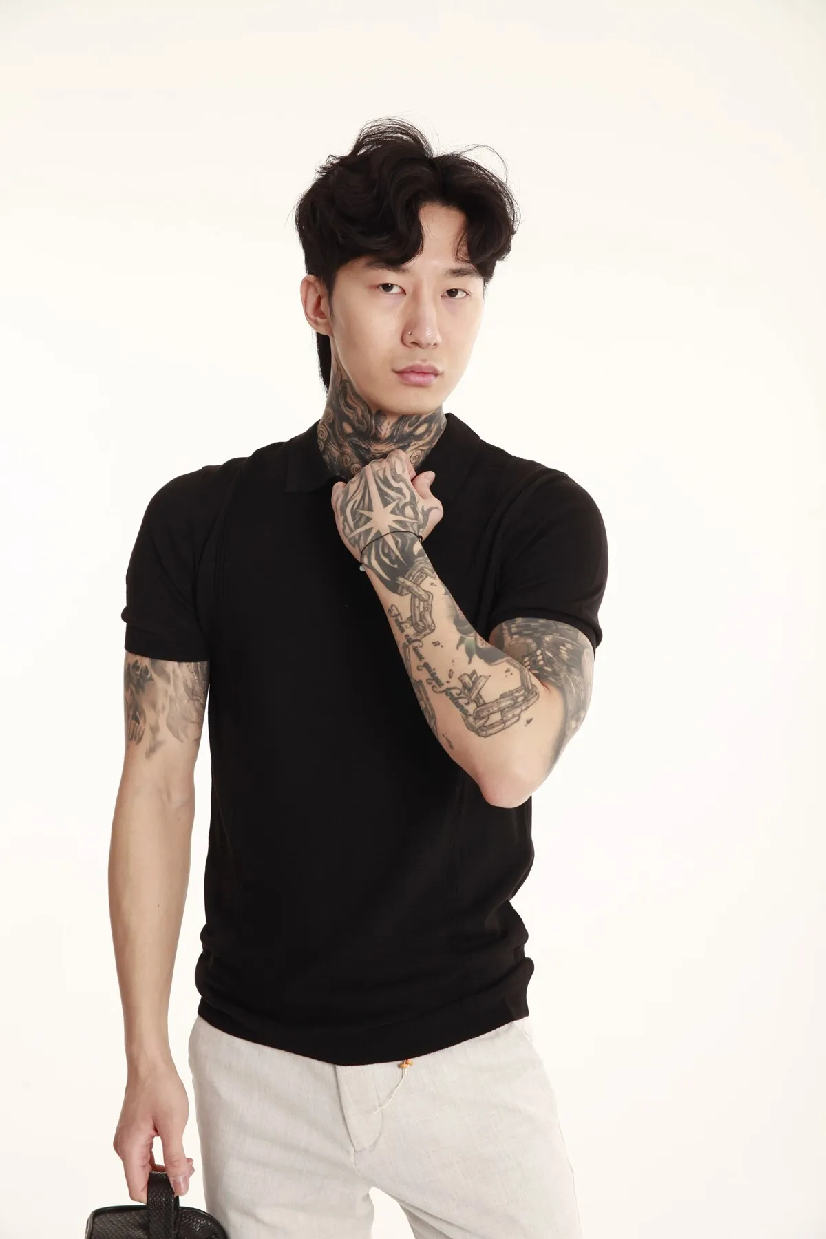 Erkek Polo Yaka Tişört 0726 — Black