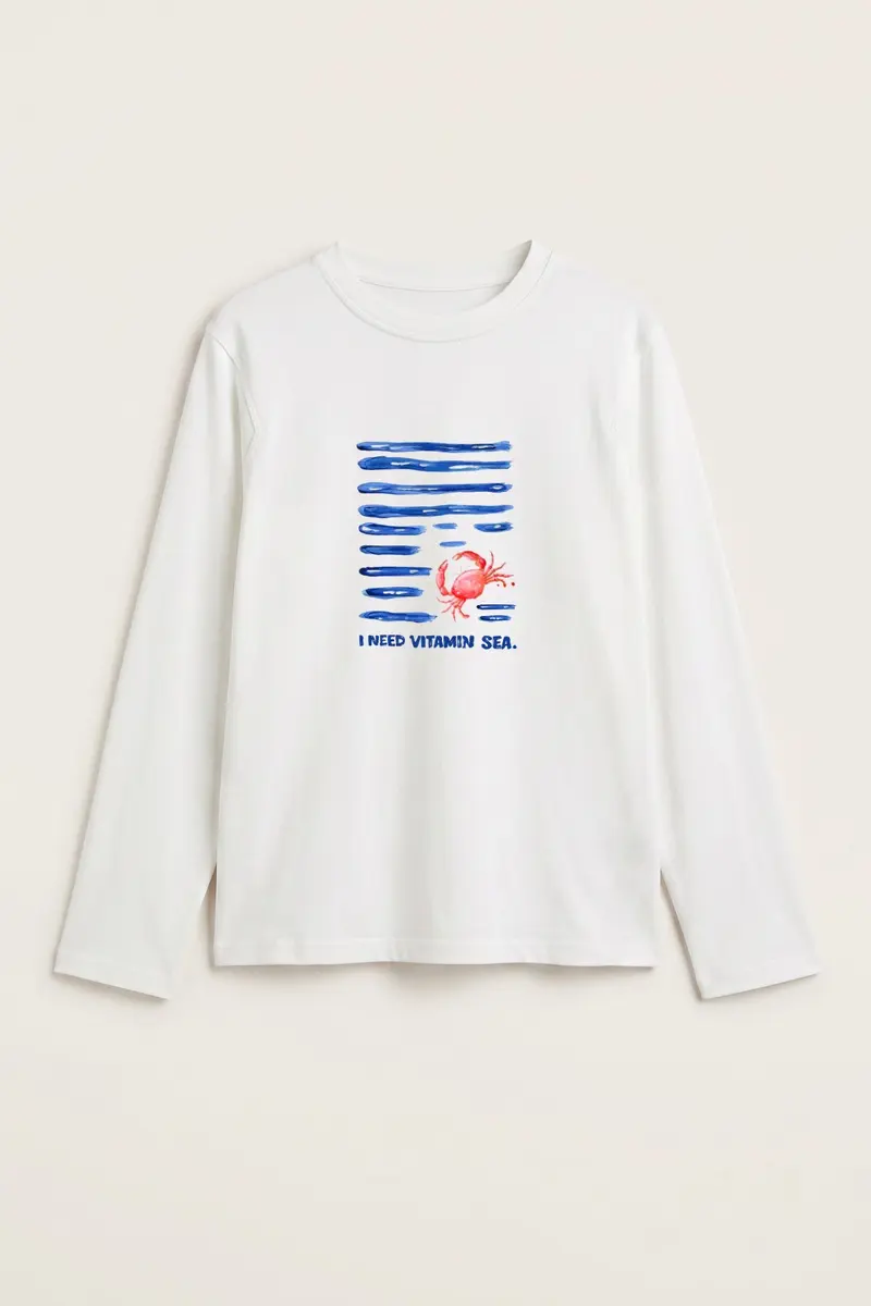 Men Vitamin Sea Print Blouse