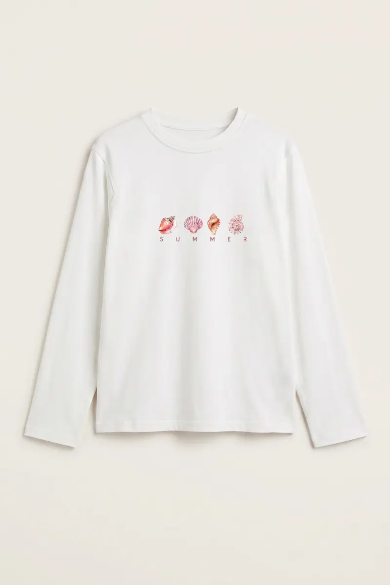 Men Seashell Summer Print Blouse