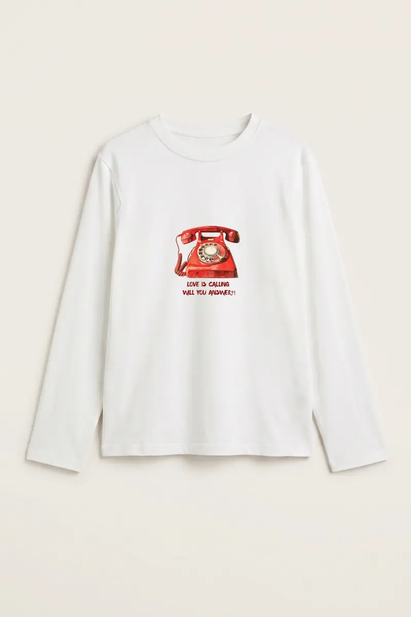 Women Love Is Calling Print Blouse