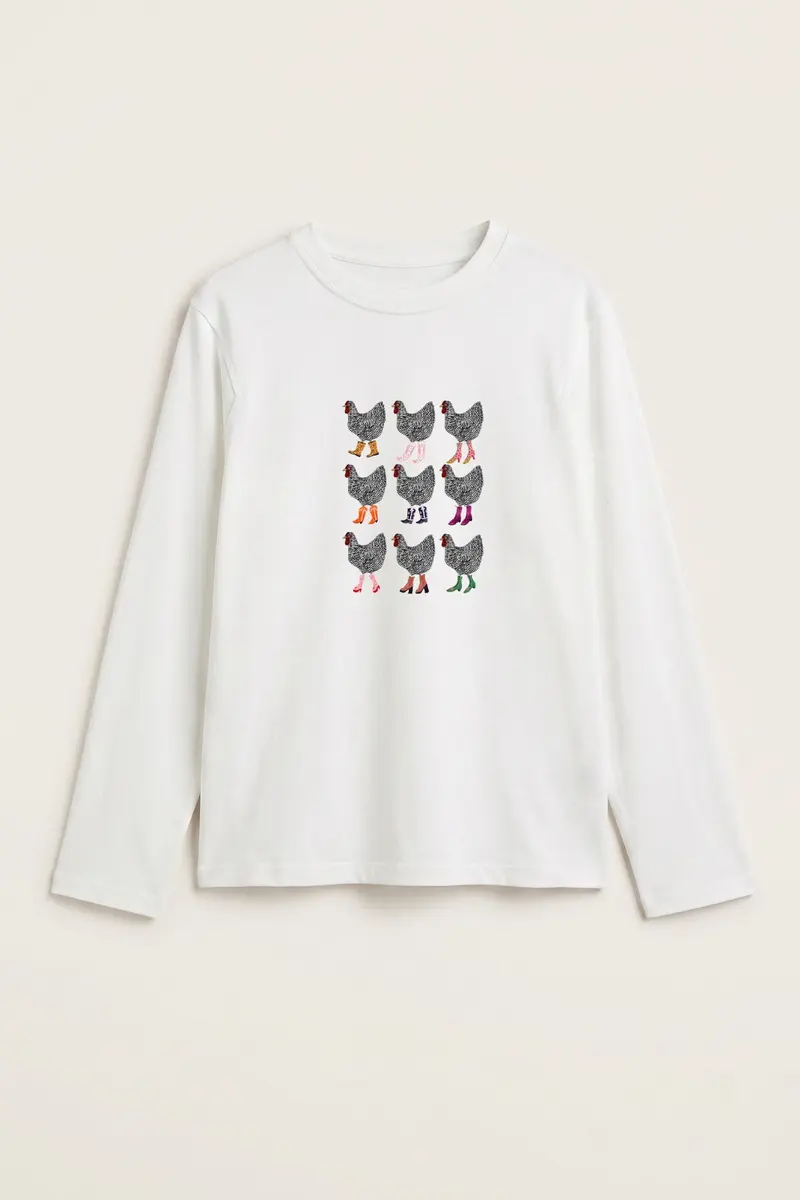 Women Boots Parade Print Blouse