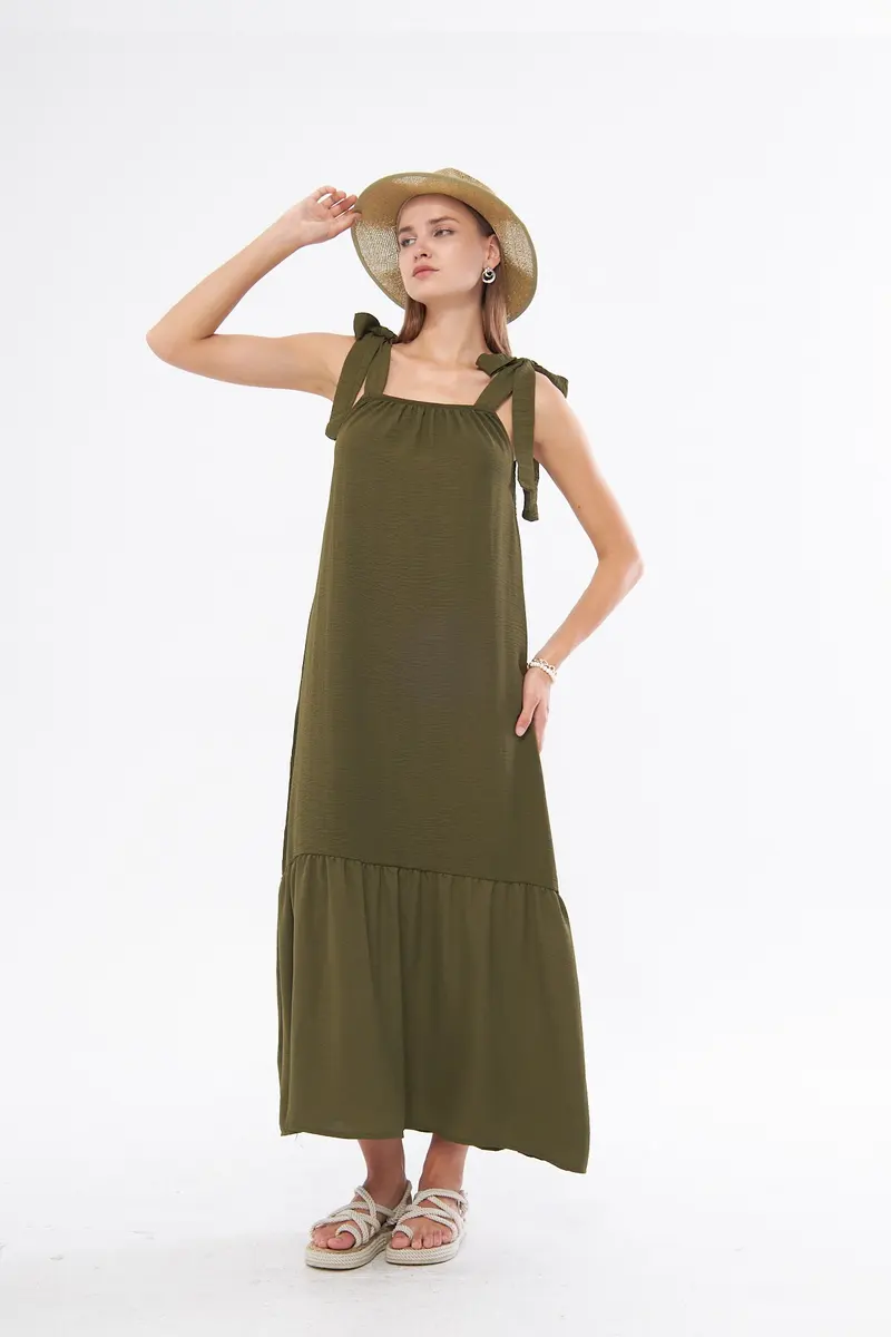 Women Draped Square Woven Dress