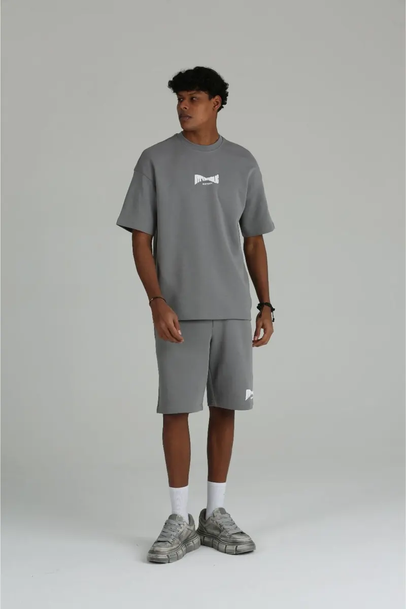 Men Oversize History Print Shorts