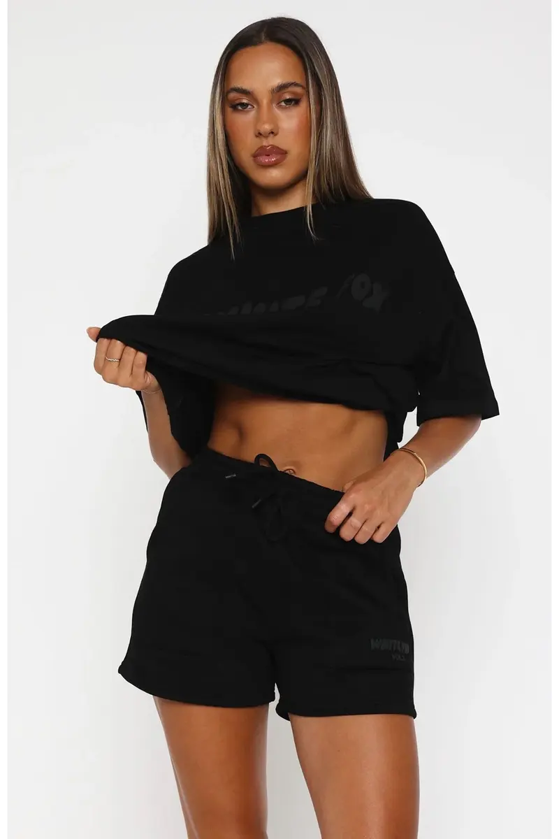 Women Offstage Short Text Print Shorts