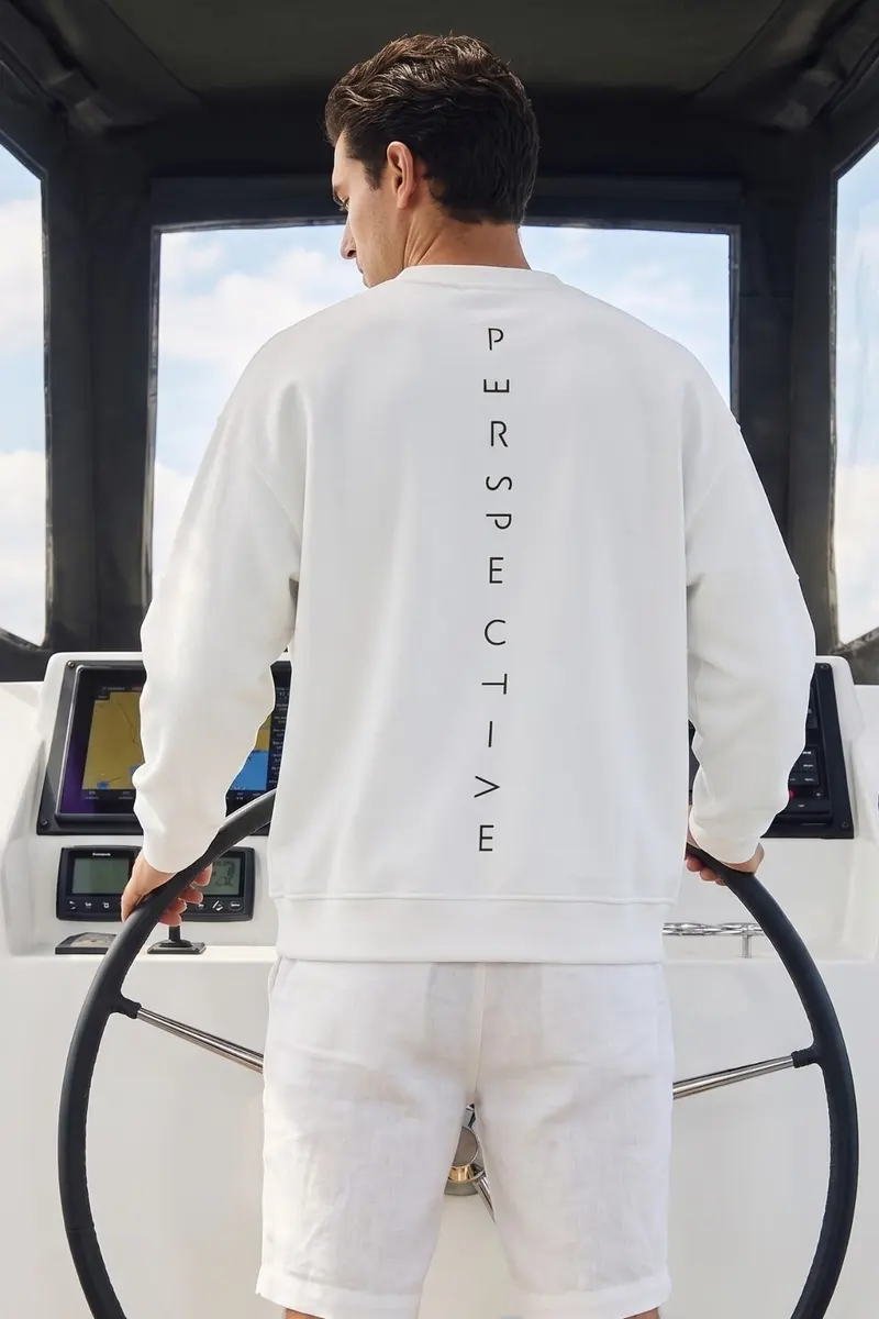 Men Oversize Perspectiv Print Sweatshirt