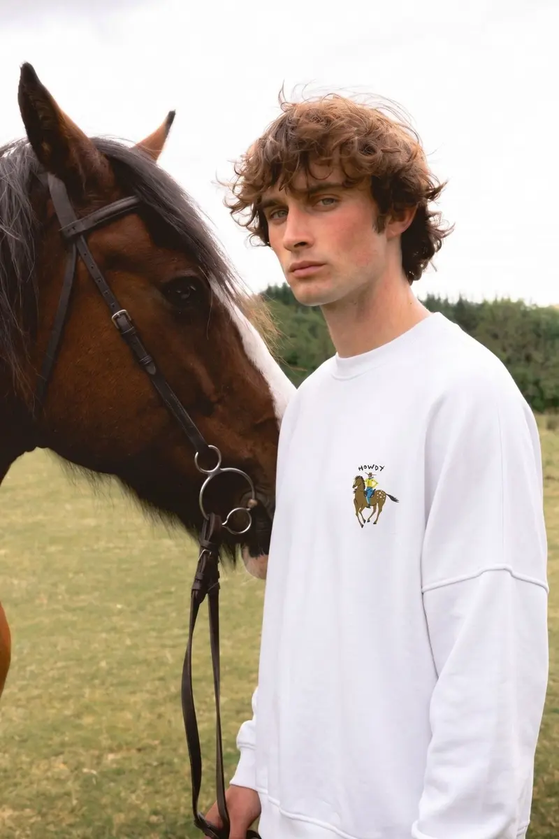 Men Oversize Howdy Print Sweatshirt
