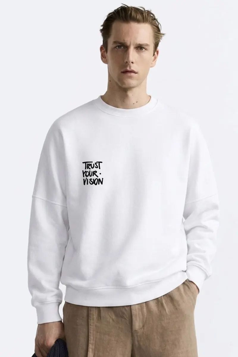 Men Oversize Trust Print Sweatshirt