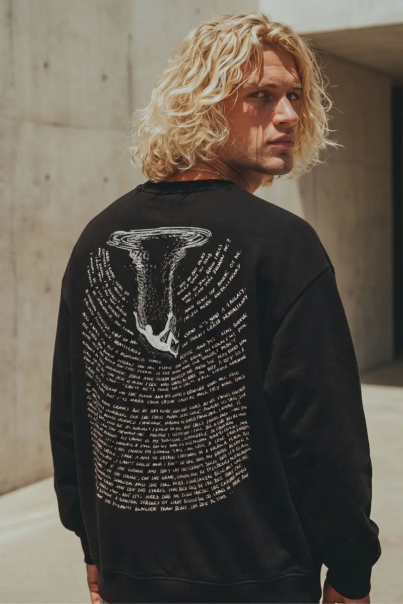 Men Oversize Abyss Print Sweatshirt