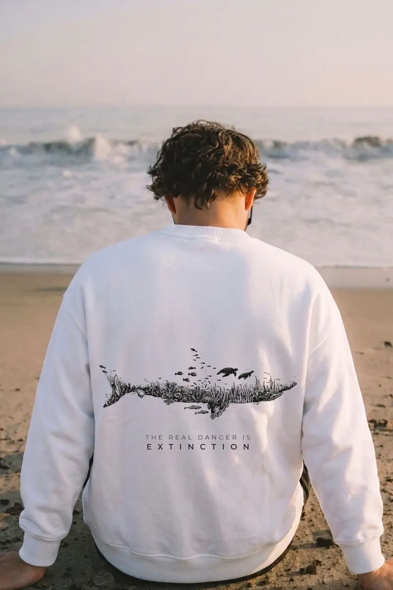 Men Oversize Extinction Print Sweatshirt