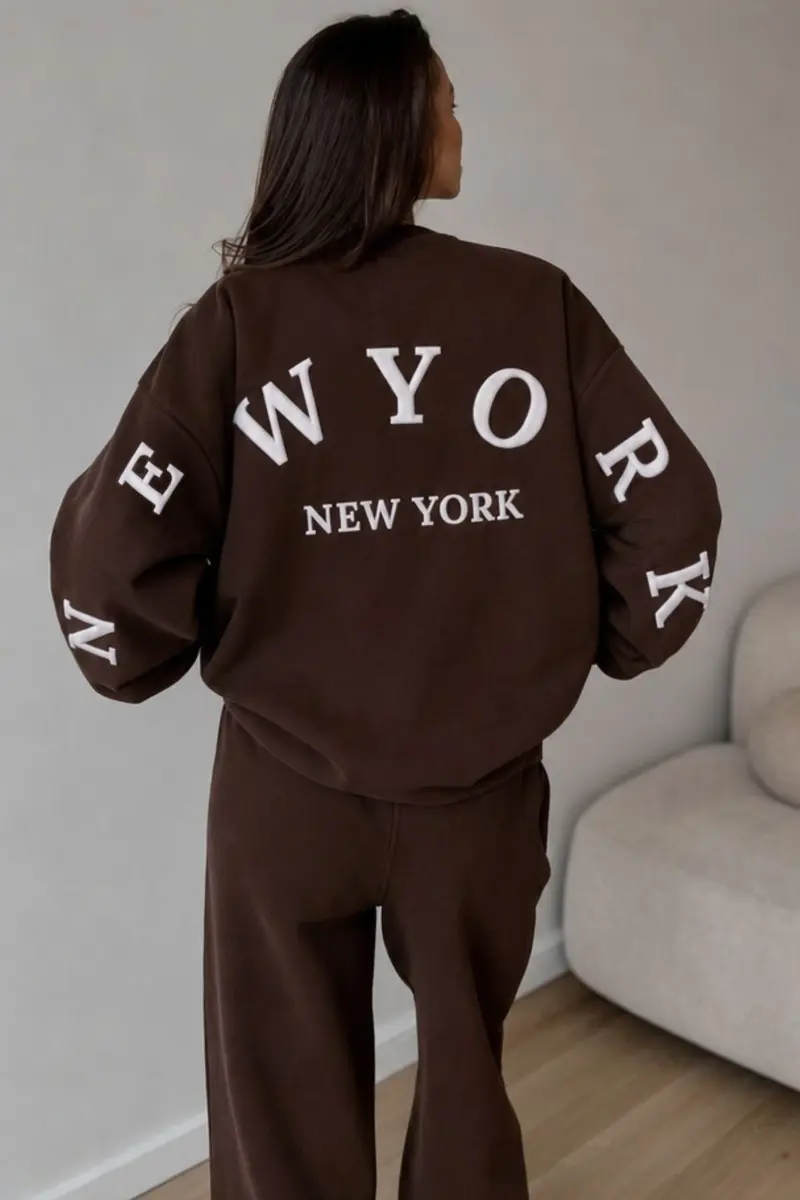 Women Oversize Wyo Ny Print Sweatshirt