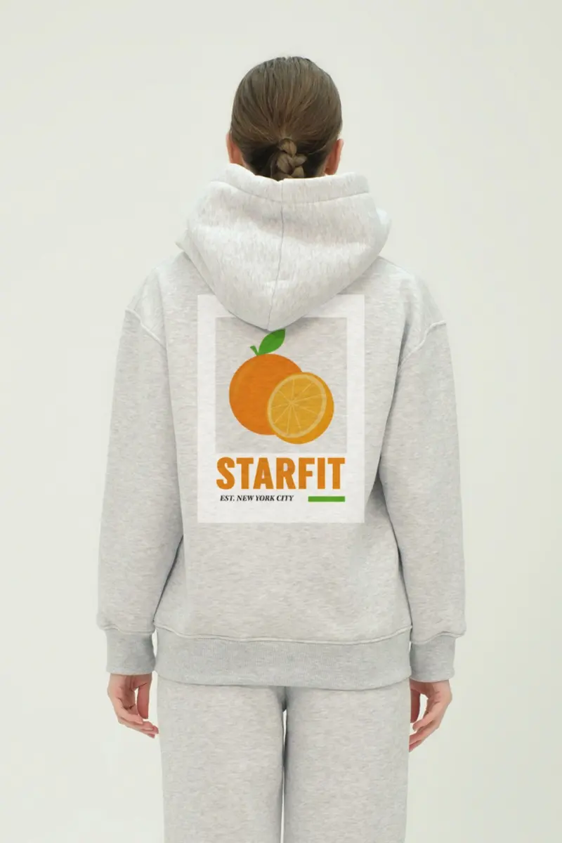 Women Oversize Orange Print Tracksuit