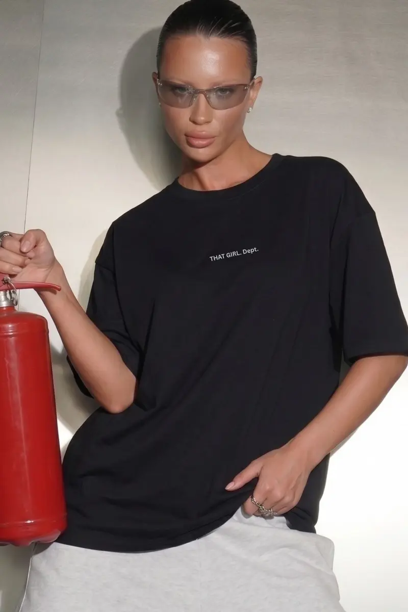 Women Oversize Girl Print T-Shirt